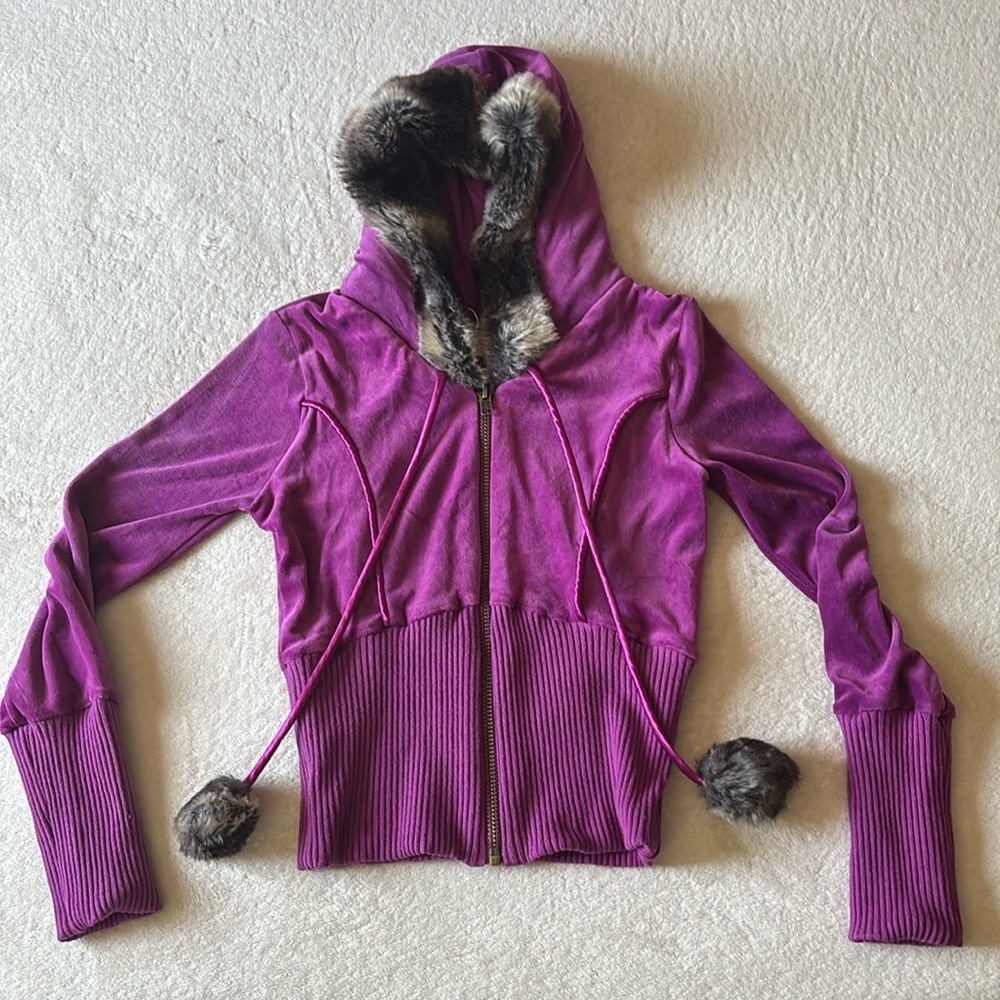 Beach Bunny Winter Romance Faux Fur Velour  Hoodie